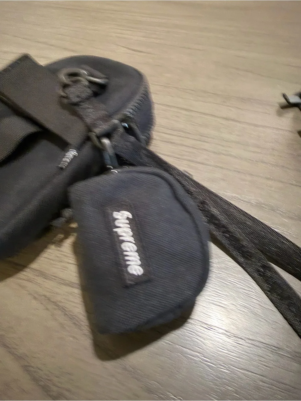 SUPREME Black Crossbody Bag w/ Mini Pouch